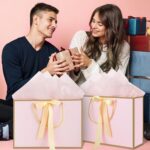 woric Pink Gift Bags with Handles, 14" Medium Gift Bags with Tissue Paper, 2 Pcs... - Image 6
