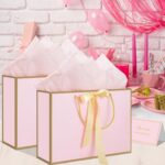 woric Pink Gift Bags with Handles, 14" Medium Gift Bags with Tissue Paper, 2 Pcs... - Image 7