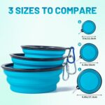 SLSON Collapsible Bowl with Cover Lids,2 Pack Dog Travel Bowls Portable Foldable... - Image 5