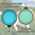 SLSON Collapsible Bowl with Cover Lids,2 Pack Dog Travel Bowls Portable Foldable... - Image 6