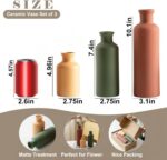 Modern Ceramic Vase Set of 3, Neutral Colors, Decorative Bottles for Home, Farmh... - Image 8