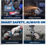 Dong Cheng Cordless Angle Grinder 20V 4-1/2 inch, 9000RPM with Variable Speed, S... - Image 6