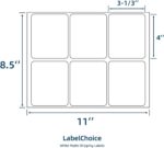 100 Sheets 600 Pcs 3-1/3 x 4 6 Up Shipping Address Labels for Laser & Inkjet Pri... - Image 3