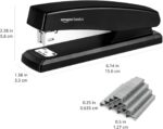 Amazon Basics Office Stapler with 1000 Staples, 25 Sheet Capacity, Non-Slip, Bla... - Image 4