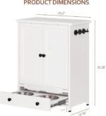 Dog Feeding Station with Storage, Metal Dog Food Storage Cabinet with 2 Elevated... - Image 3
