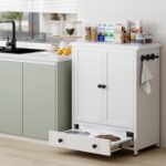 Dog Feeding Station with Storage, Metal Dog Food Storage Cabinet with 2 Elevated... - Image 5