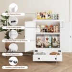 Dog Feeding Station with Storage, Metal Dog Food Storage Cabinet with 2 Elevated... - Image 6