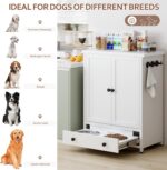 Dog Feeding Station with Storage, Metal Dog Food Storage Cabinet with 2 Elevated... - Image 7