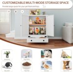 Dog Feeding Station with Storage, Metal Dog Food Storage Cabinet with 2 Elevated... - Image 9