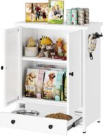 Dog Feeding Station with Storage, Metal Dog Food Storage Cabinet with 2 Elevated... - Image 10