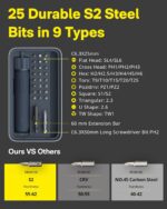 HOTO 25-Piece Upgraded Electric Screwdriver Kit, 1/4'' Hex, Magnetic Lid, 1500mA... - Image 10