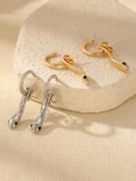 Snake Earrings for Women, Curved Serpent Hoop Earring for Women,Trendy Snake Sha... - Image 4