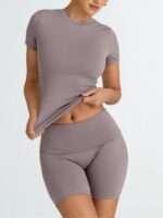Trendy Queen Womens 2 Piece Workout Short Set for Summer Gym Pilates Yoga Going ... - Image 3
