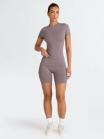 Trendy Queen Womens 2 Piece Workout Short Set for Summer Gym Pilates Yoga Going ... - Image 5