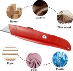DIYSELF 2Pack Utility Knife Box Cutter Retractable Razor Blade Heavy Duty Box Cu... - Image 4