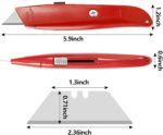 DIYSELF 2Pack Utility Knife Box Cutter Retractable Razor Blade Heavy Duty Box Cu... - Image 5