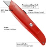 DIYSELF 2Pack Utility Knife Box Cutter Retractable Razor Blade Heavy Duty Box Cu... - Image 6