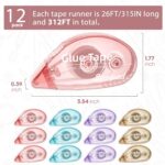 Secopad 12 Pack Scrapbook Tape, Double Sided Tape Roller for Crafts, Adhesive Gl... - Image 6
