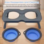 PINVNBY Elevated Portable Dog Bowl, Travel Raised Stand with Collapsible Silicon... - Image 4
