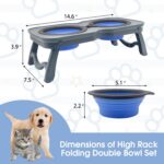 PINVNBY Elevated Portable Dog Bowl, Travel Raised Stand with Collapsible Silicon... - Image 6