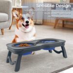 PINVNBY Elevated Portable Dog Bowl, Travel Raised Stand with Collapsible Silicon... - Image 8