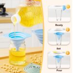 Kitchen Funnel Set, 2025 New Food Grade Silicone Collapsible Small Funnel for Ki... - Image 5