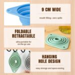 Kitchen Funnel Set, 2025 New Food Grade Silicone Collapsible Small Funnel for Ki... - Image 6