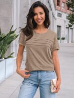 AUTOMET Women's Short Sleeve Shirts Dressy Lace Summer Tops 2026 Spring Trendy C... - Image 3