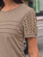 AUTOMET Women's Short Sleeve Shirts Dressy Lace Summer Tops 2026 Spring Trendy C... - Image 6