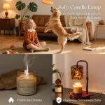 Candeldo Tortoise Shell Home Decor: Black Candle Warmer Lamp with Timer Vintage ... - Image 5