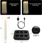 GenSwin Rechargeable Flameless Taper Candles with Charging Base, 6 Pack LED Cand... - Image 3