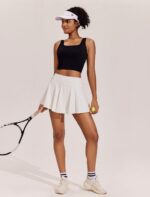 PINSPARK Womens Tennis Skirt Pleated Athletic Skirts with Pockets Shorts High Wa... - Image 3