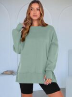 ANRABESS Women Oversized Sweatshirts Thumbhole Long Sleeve Hoodies Shirts 2026 F... - Image 3