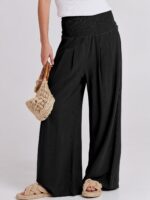 ANRABESS Women Linen Palazzo Pants Summer Boho Wide Leg High Waist Casual Lounge... - Image 3