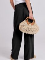 ANRABESS Women Linen Palazzo Pants Summer Boho Wide Leg High Waist Casual Lounge... - Image 6