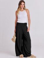 ANRABESS Women Linen Palazzo Pants Summer Boho Wide Leg High Waist Casual Lounge... - Image 7