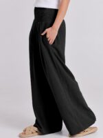 ANRABESS Women Linen Palazzo Pants Summer Boho Wide Leg High Waist Casual Lounge... - Image 8