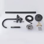 Freestanding Tub Filler Bathtub Faucet Black Floor Mount Brass Bathroom Faucets ... - Image 7