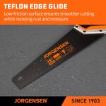 JORGENSEN 15” Hand Saw, Black Coated Coarse Handsaw 8TPI for Wood Cutting, Ergon... - Image 5