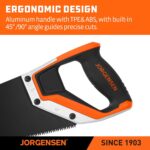 JORGENSEN 15” Hand Saw, Black Coated Coarse Handsaw 8TPI for Wood Cutting, Ergon... - Image 6