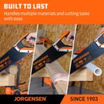 JORGENSEN 15” Hand Saw, Black Coated Coarse Handsaw 8TPI for Wood Cutting, Ergon... - Image 7