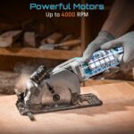 Seesii Mini Circular Saw with Laser Guide,4.8A 4000 RPM Compact Corded Circular ... - Image 3
