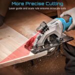 Seesii Mini Circular Saw with Laser Guide,4.8A 4000 RPM Compact Corded Circular ... - Image 4