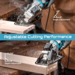 Seesii Mini Circular Saw with Laser Guide,4.8A 4000 RPM Compact Corded Circular ... - Image 5