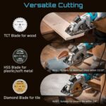 Seesii Mini Circular Saw with Laser Guide,4.8A 4000 RPM Compact Corded Circular ... - Image 6