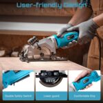 Seesii Mini Circular Saw with Laser Guide,4.8A 4000 RPM Compact Corded Circular ... - Image 9