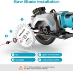 Seesii Mini Circular Saw with Laser Guide,4.8A 4000 RPM Compact Corded Circular ... - Image 10