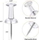 200 Pcs Push Pins Tacks, Thumb Tacks for Wall, Clear Plastic Head, Steel Point, ... - Image 3
