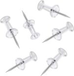 200 Pcs Push Pins Tacks, Thumb Tacks for Wall, Clear Plastic Head, Steel Point, ... - Image 4
