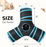 Tempcore Pet Cat Tunnel Tube Cat Toys 3 Way Collapsible, Tunnels for Indoor Cats... - Image 3